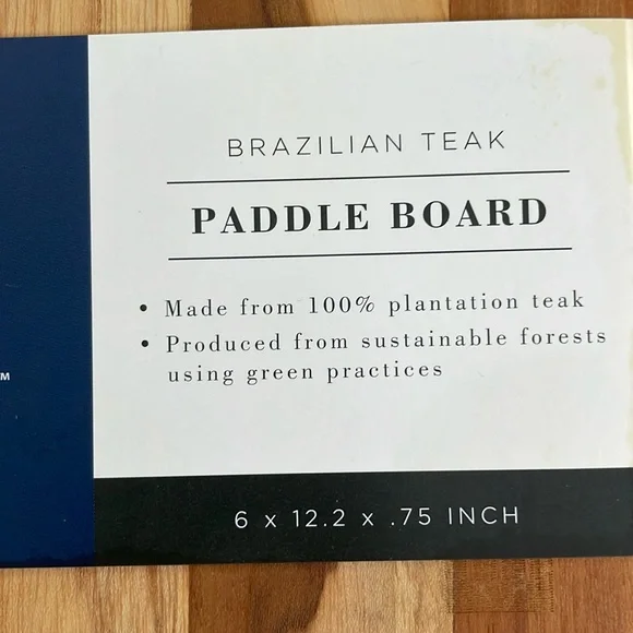Brazilian Teak Paddle Board Cutting Board! NWT! - Picture 2 of 11